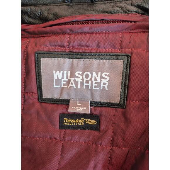 Wilsons Leather Vintage coat‎ womens size large black with removable Thinsulate - Picture 6 of 7